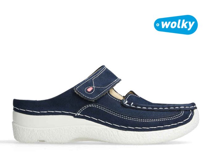 Wolky Roll-Slide 6227 slipper blauw nubuck